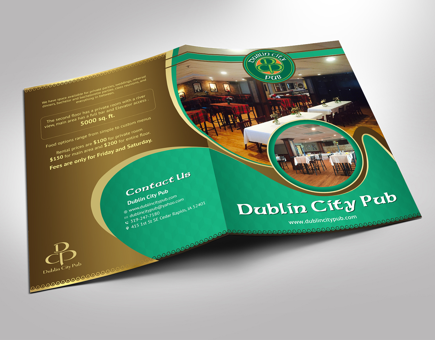 Diseño de Brochure por SAI DESIGNS para Dublin City Pub | Diseño #11392722