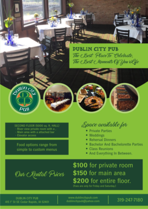 Brochure Design by vasanth6960 for Dublin City Pub | Design: #11378802