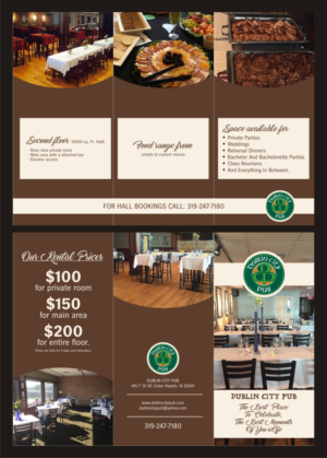 Brochure Design by vasanth6960 for Dublin City Pub | Design: #11424609