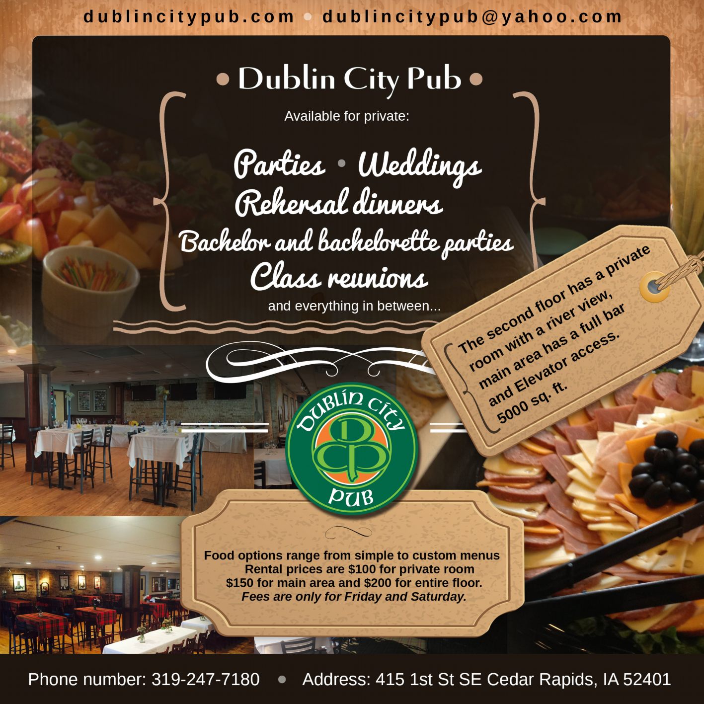 Brochure Design by clover.woods for Dublin City Pub | Design #11387754