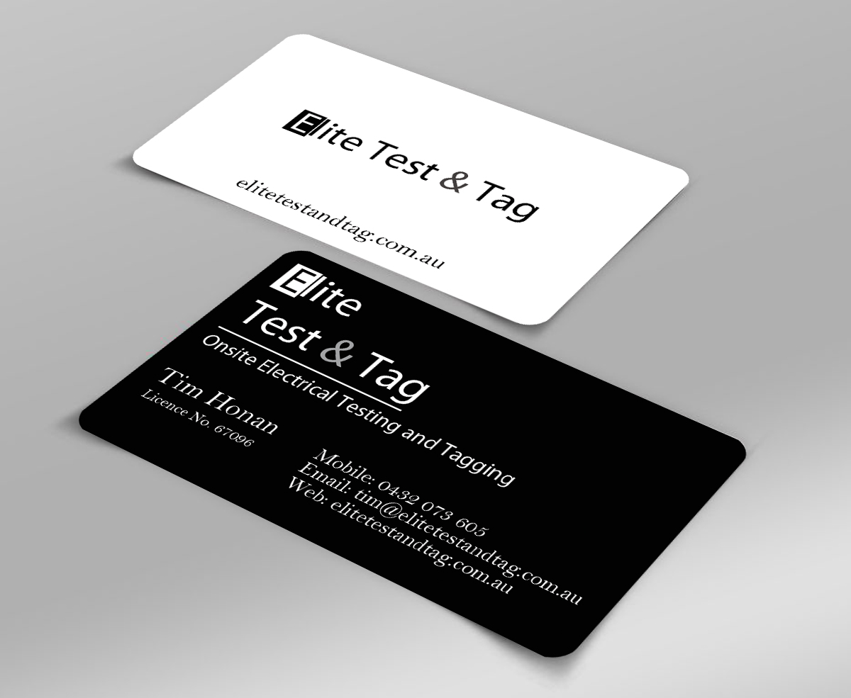 Design de Carte de Visite par Harshan pour Elite Test and Tag | Design #2337566