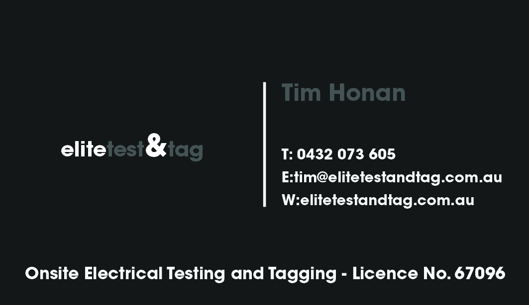 Business Card Design by TRIPP Studios UK for Elite Test and Tag | Design #2335833