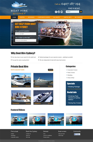 Web-Design von Web designer für BHS Boat Hire Sydney | Design #2401063