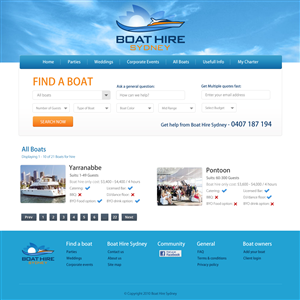 Web Design by pb for BHS Boat Hire Sydney | Design: #2332082