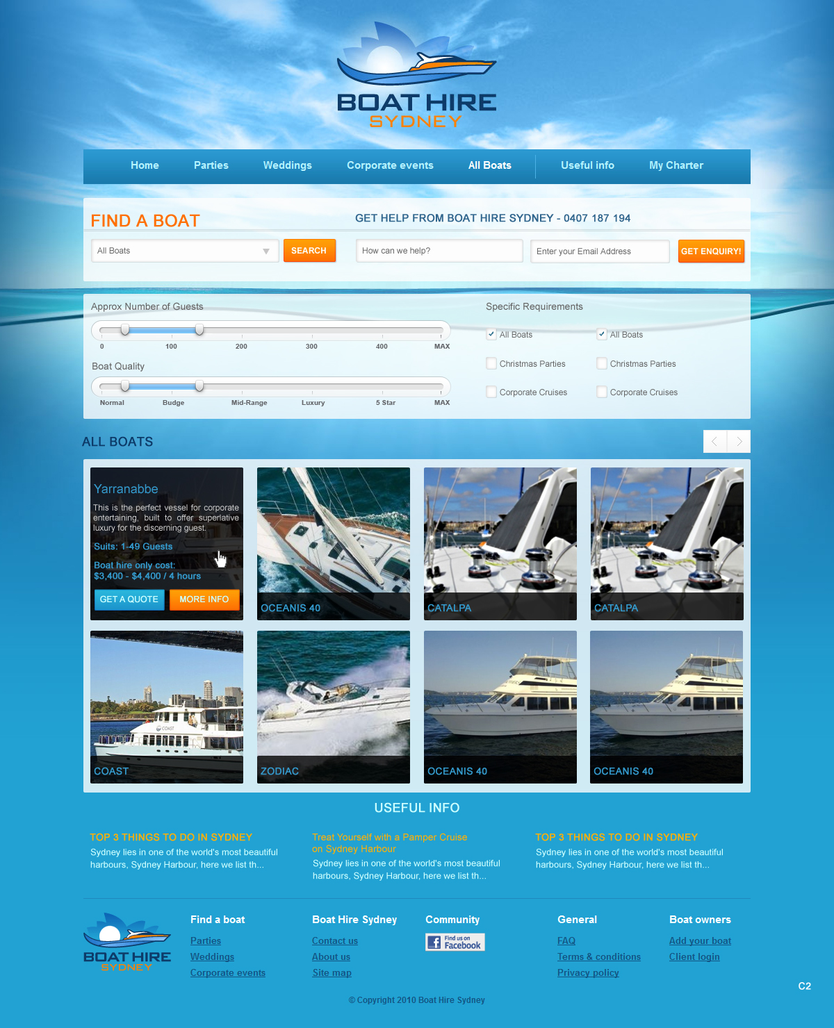 Web Design by pb for BHS Boat Hire Sydney | Design: #2398465