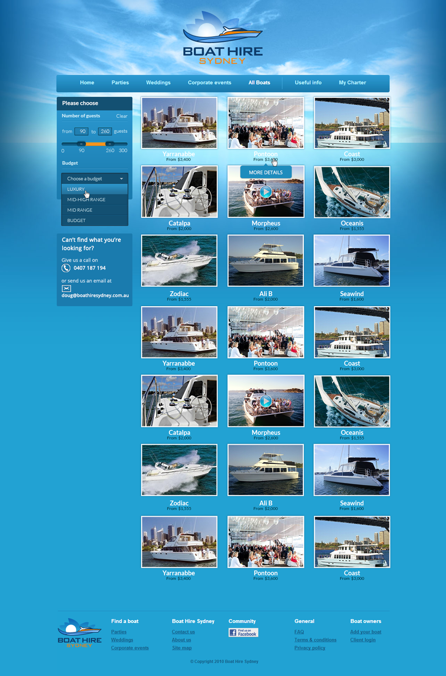 Web-Design von ctbors für BHS Boat Hire Sydney | Design #2343824