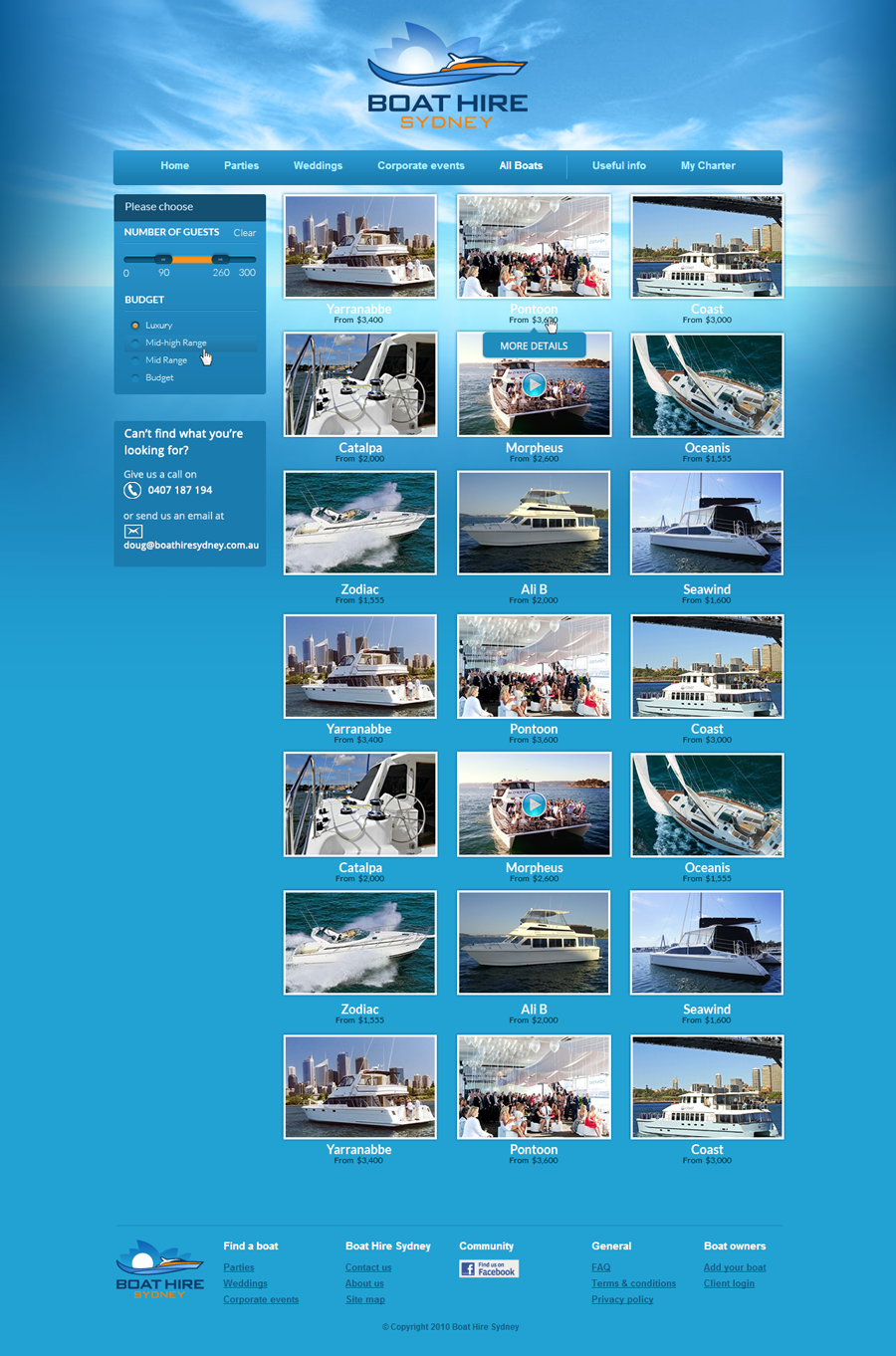 Web Design by ctbors for BHS Boat Hire Sydney | Design #2381926