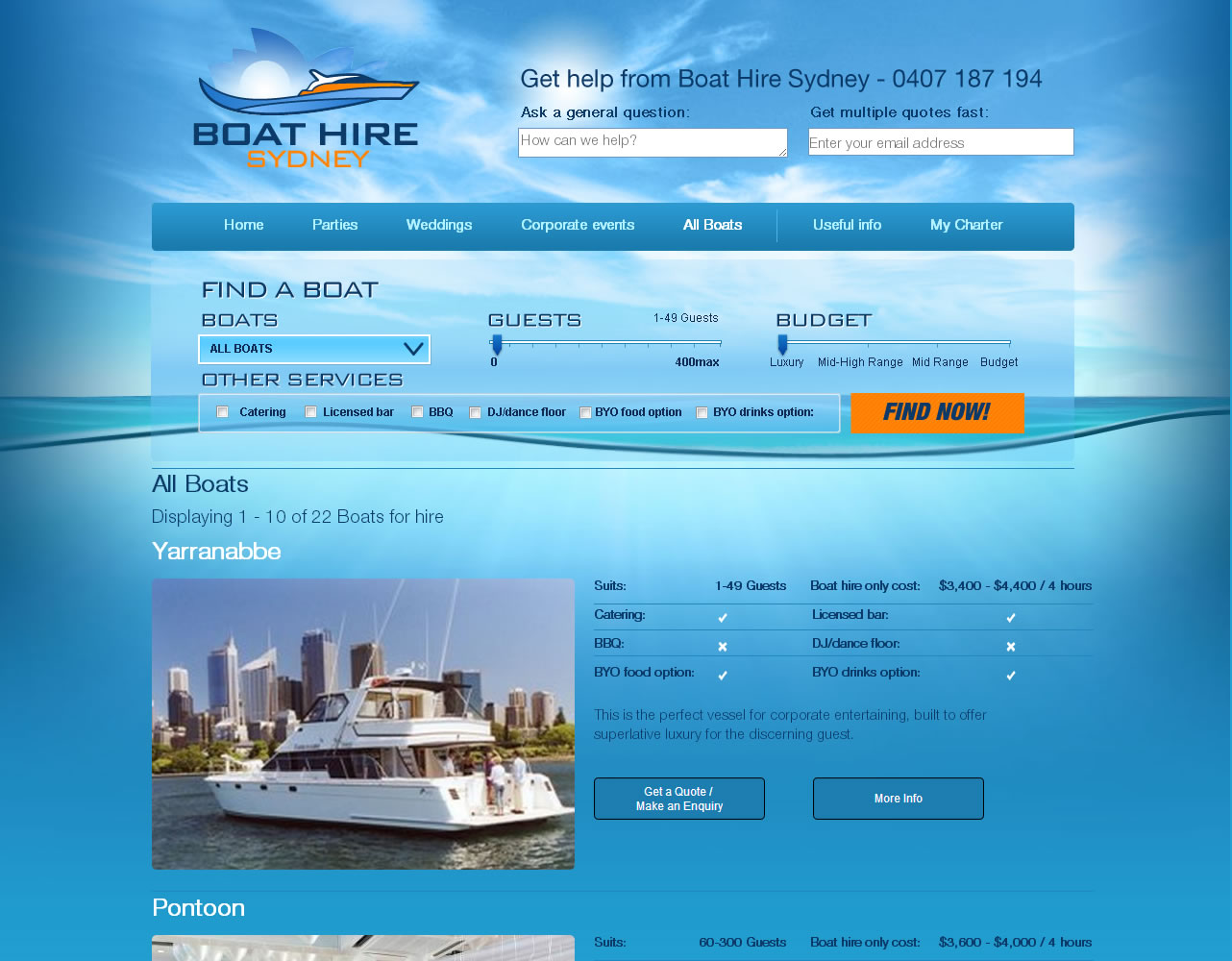 Diseño Web por Behriatech para BHS Boat Hire Sydney | Diseño #2393152