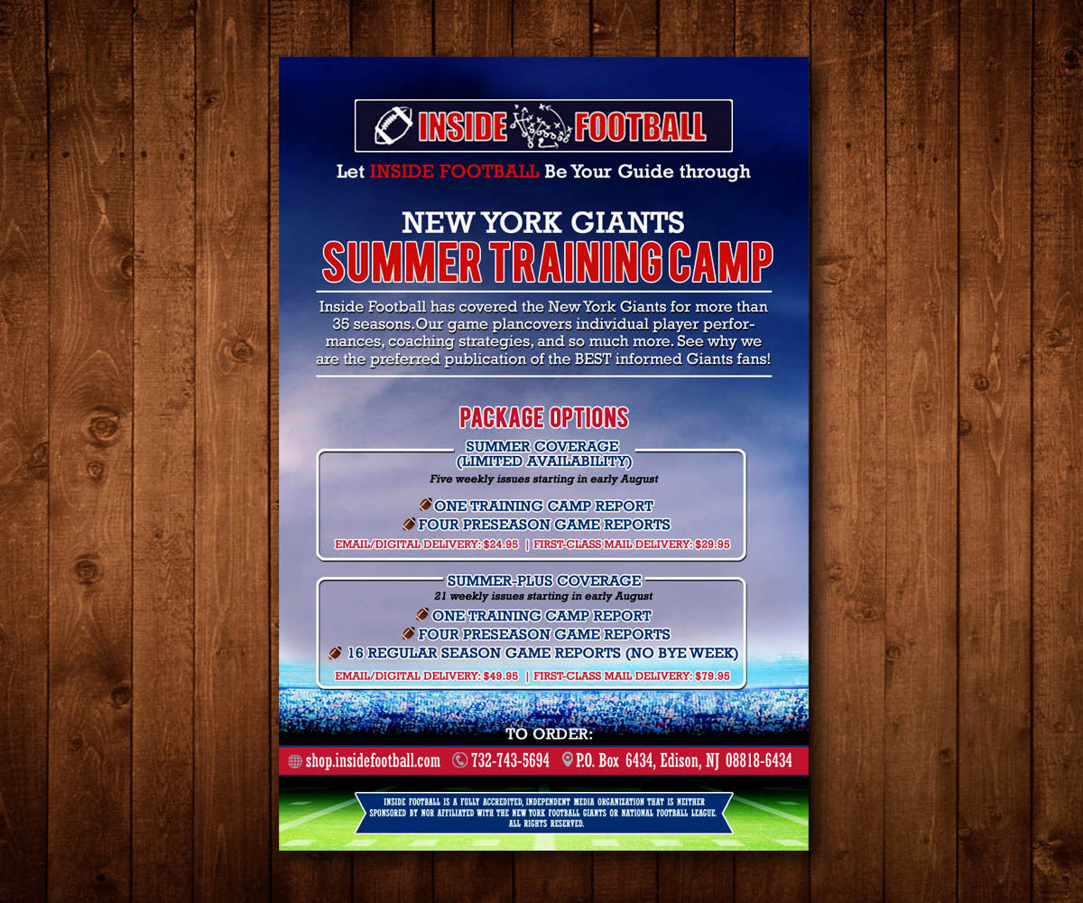 Postcard Design by Designers Hub for Inside Football LLC | Design #11401670