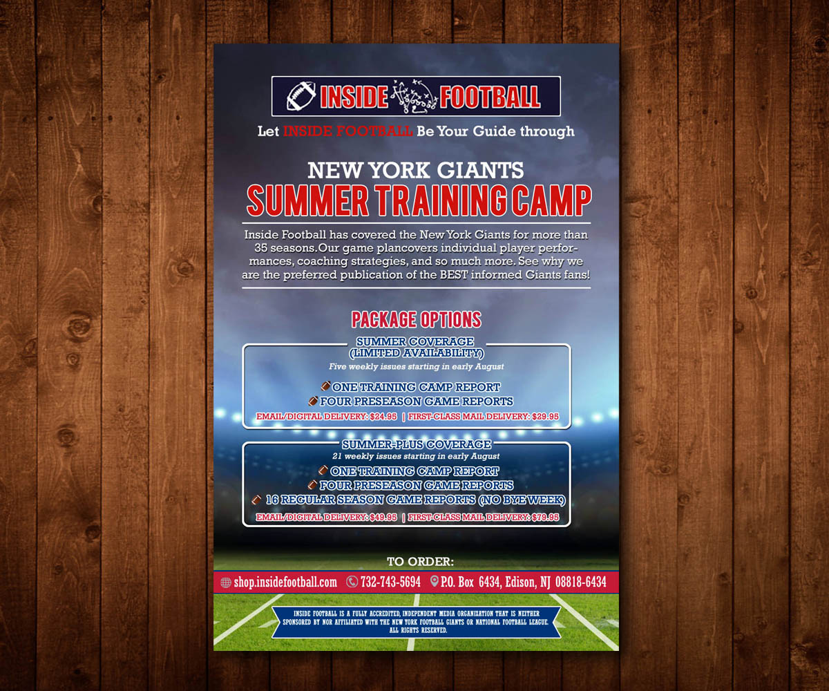 Postcard Design by Designers Hub for Inside Football LLC | Design #11401676
