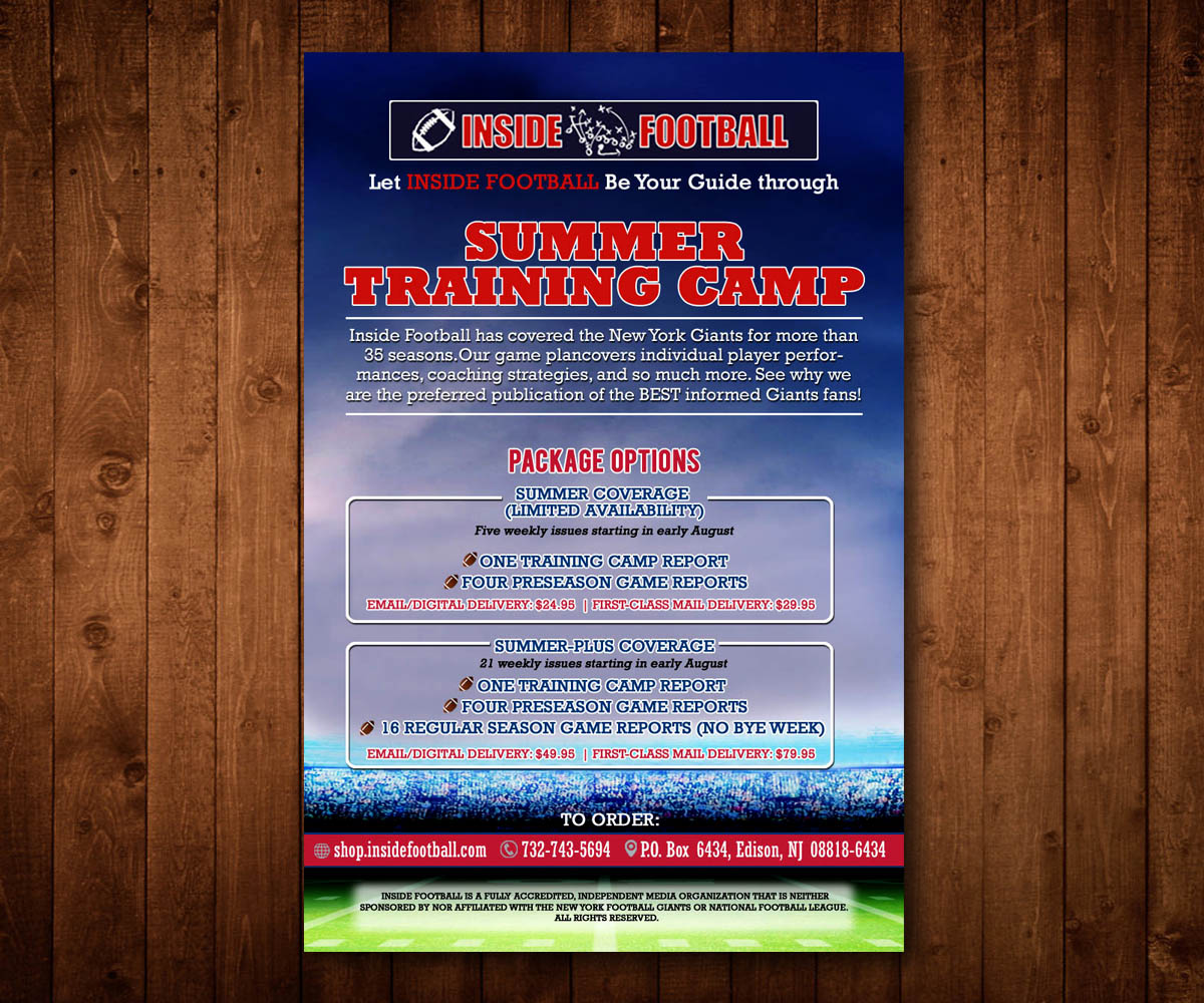 Postcard Design by Designers Hub for Inside Football LLC | Design #11408958