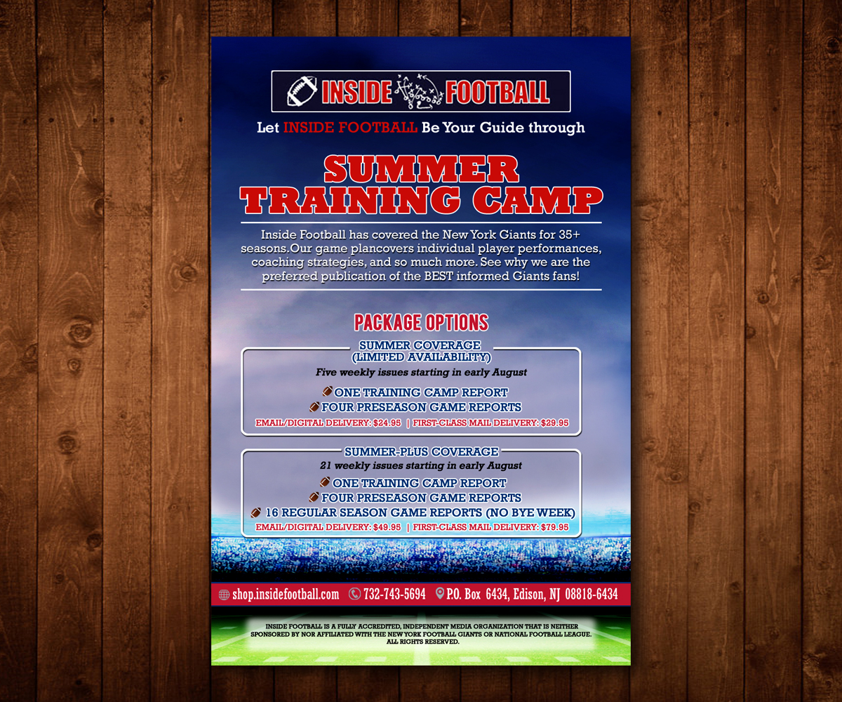 Postcard Design by Designers Hub for Inside Football LLC | Design #11416123