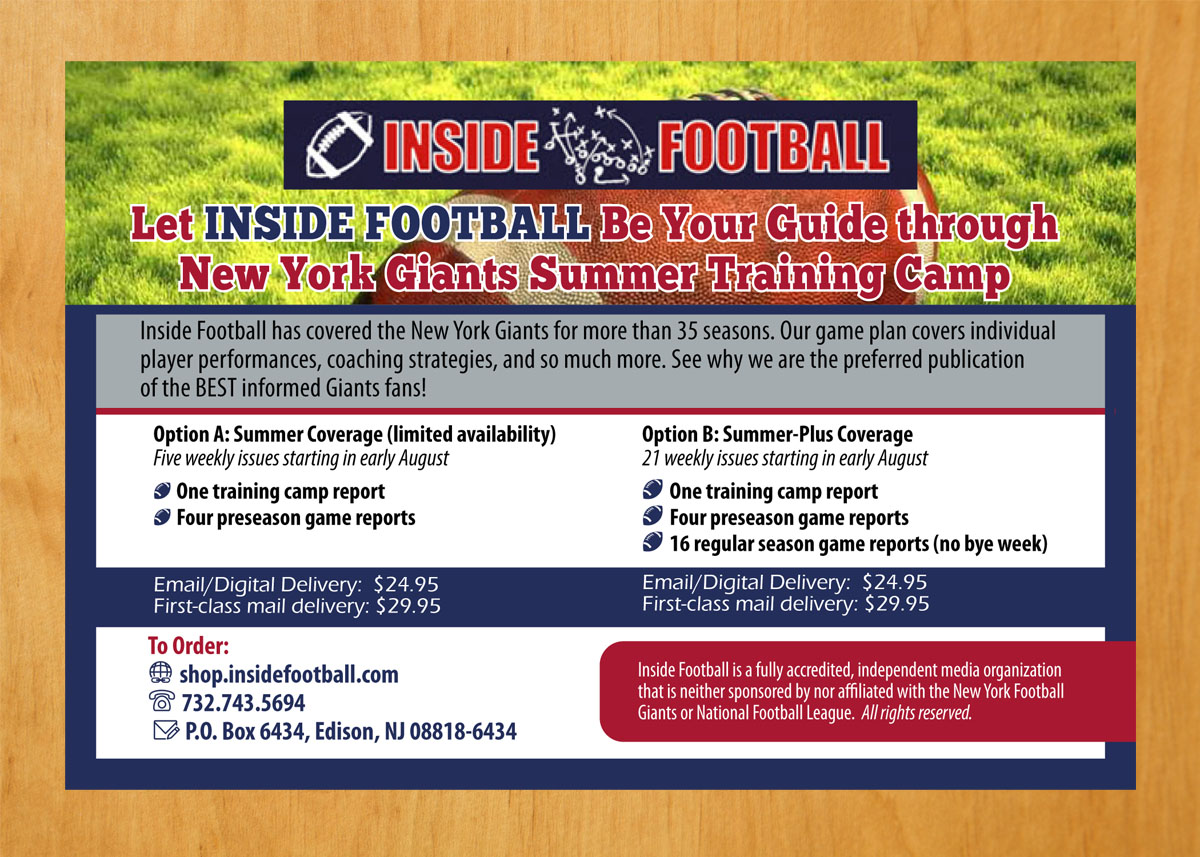 Postkarten-Design von Venus L. Penaflor für Inside Football LLC | Design #11396081