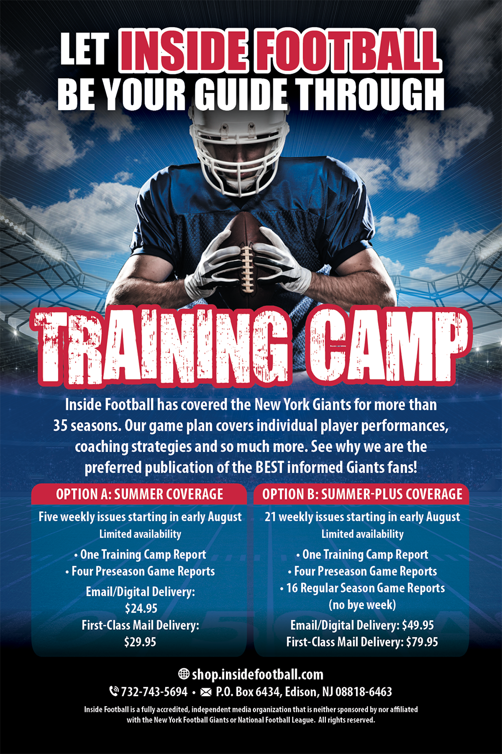 Postkarten-Design von Whalen für Inside Football LLC | Design #11407666