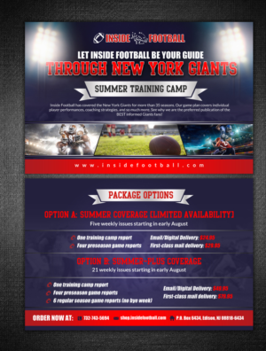 Postkarten-Design von debdesign für Inside Football LLC | Design: #11400097