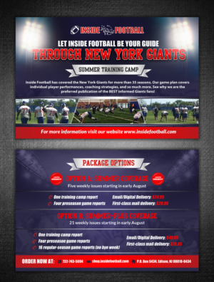 Postkarten-Design von debdesign für Inside Football LLC | Design: #11404254