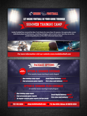 Postkarten-Design von debdesign für Inside Football LLC | Design: #11411362