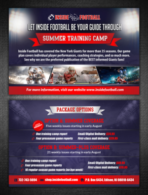 Postkarten-Design von debdesign für Inside Football LLC | Design: #11418936