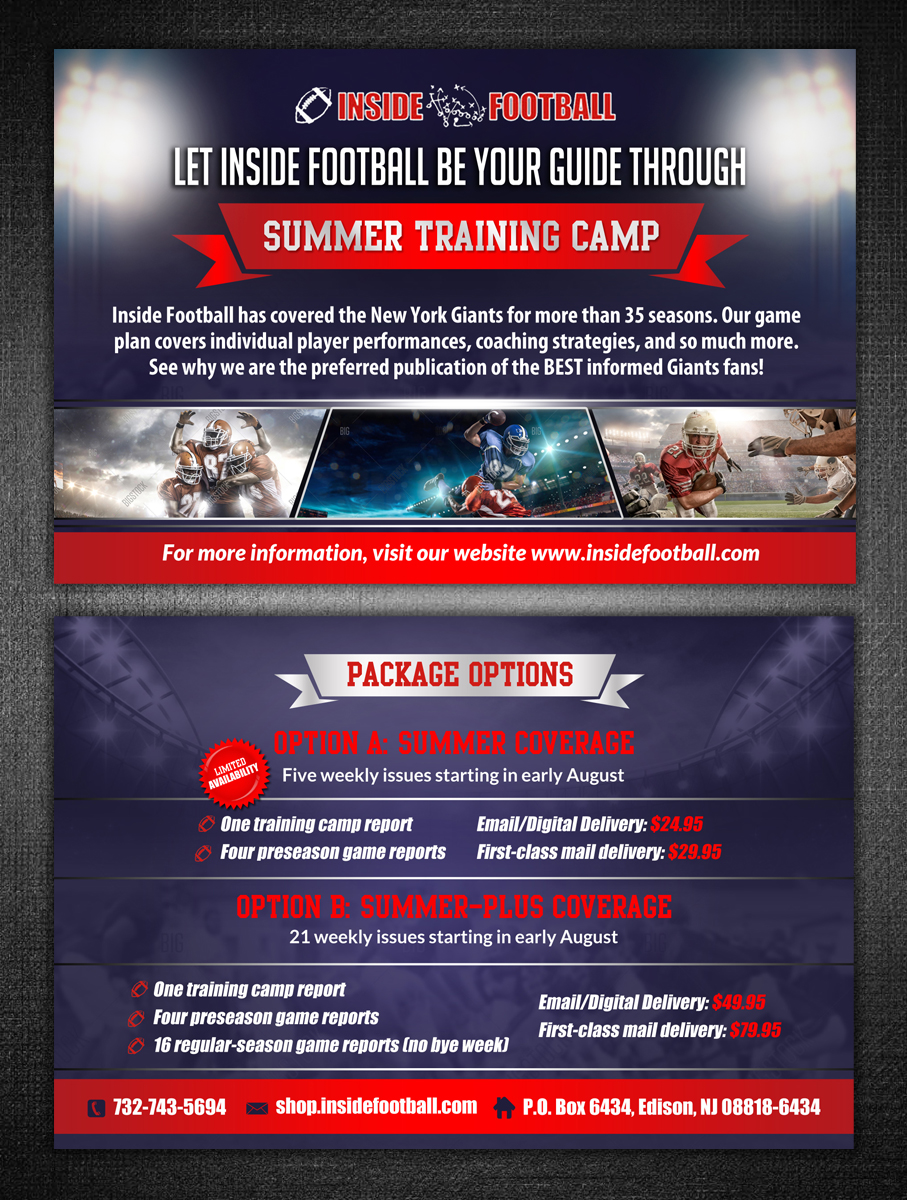 Postkarten-Design von debdesign für Inside Football LLC | Design #11426403