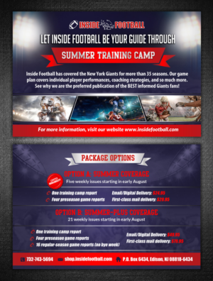 Postkarten-Design von debdesign für Inside Football LLC | Design: #11426403