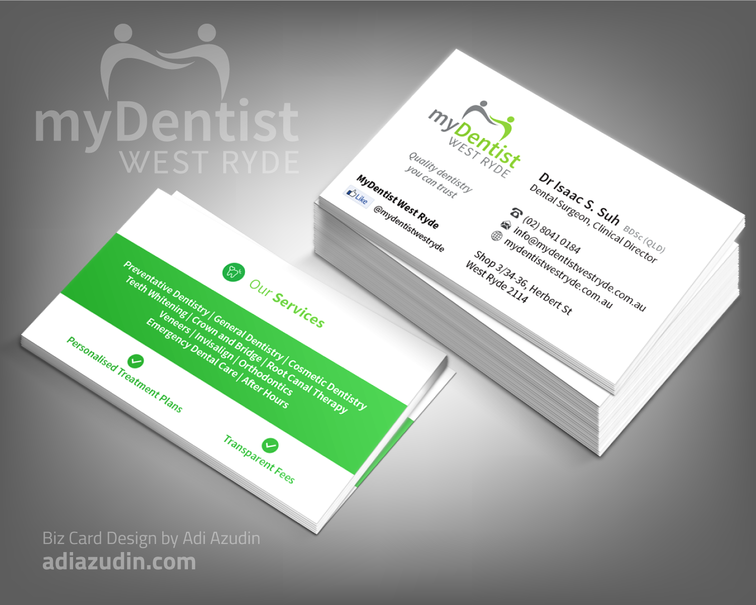 Business Card Design by adiazudin for myDentist West Ryde | Design #11389271