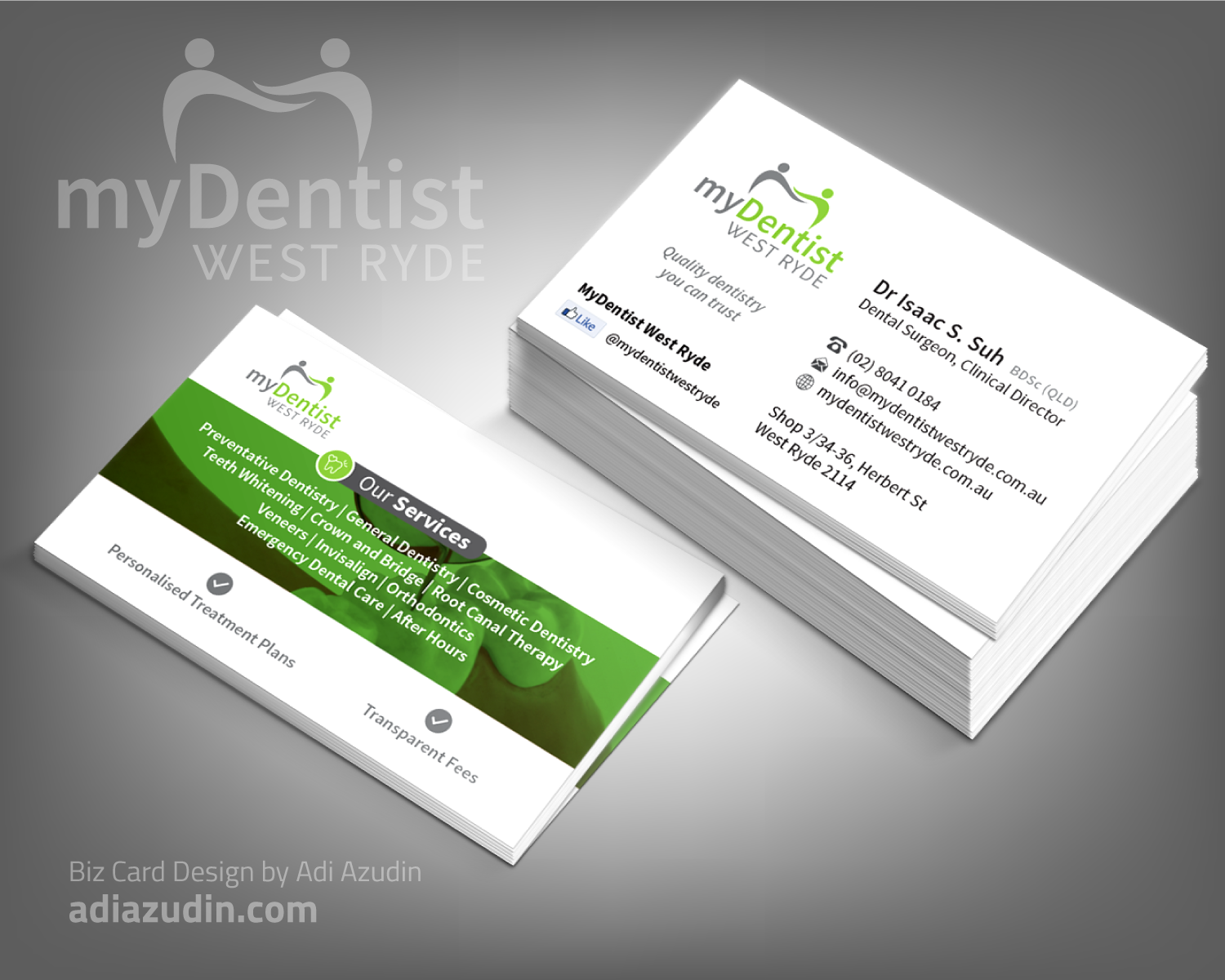 Business Card Design by adiazudin for myDentist West Ryde | Design #11389426