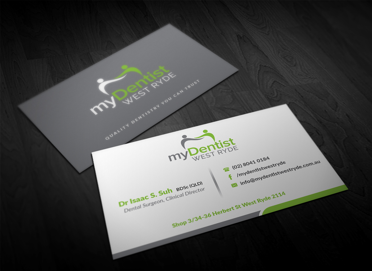 Business Card Design by Pointless Pixels India for myDentist West Ryde | Design #11392684