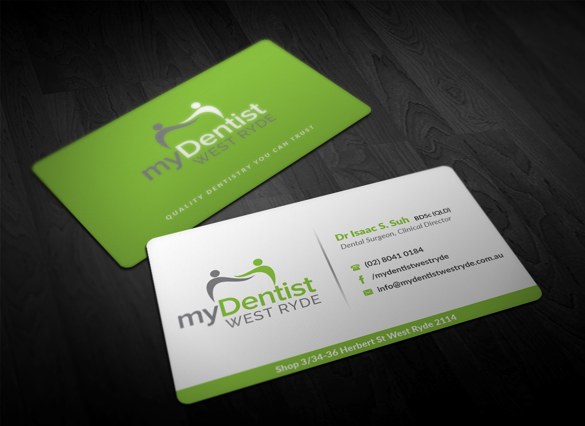 Business Card Design by Pointless Pixels India for myDentist West Ryde | Design #11392690