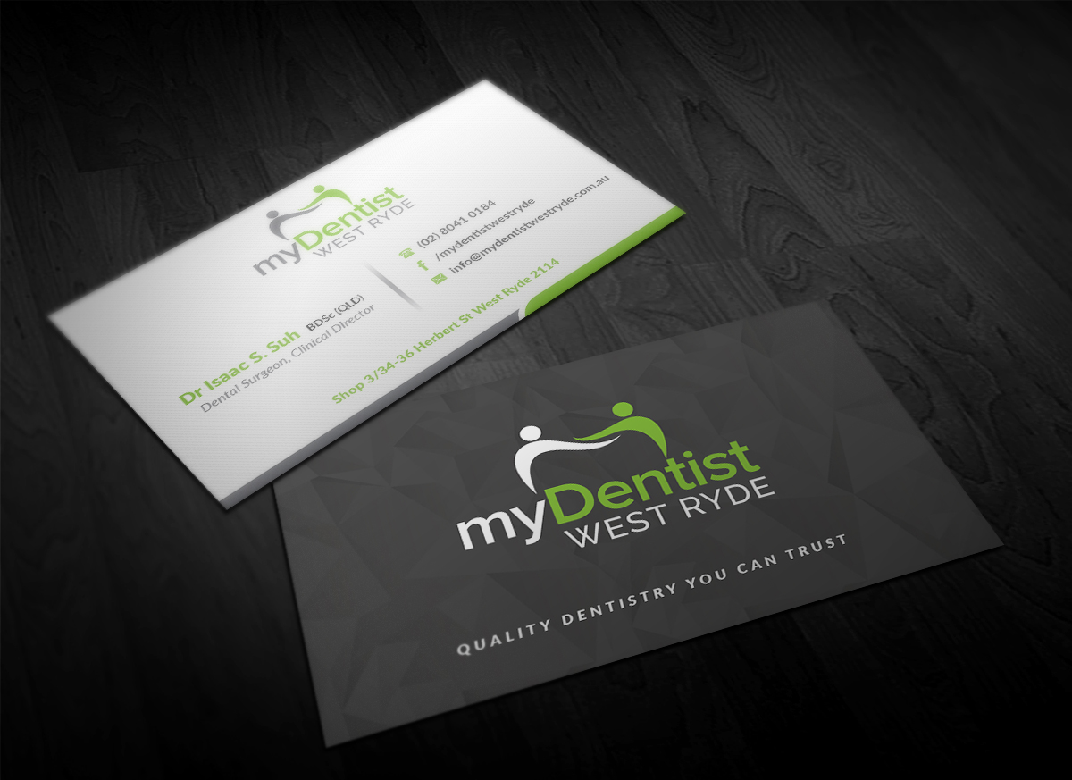 Business Card Design by Pointless Pixels India for myDentist West Ryde | Design #11407458