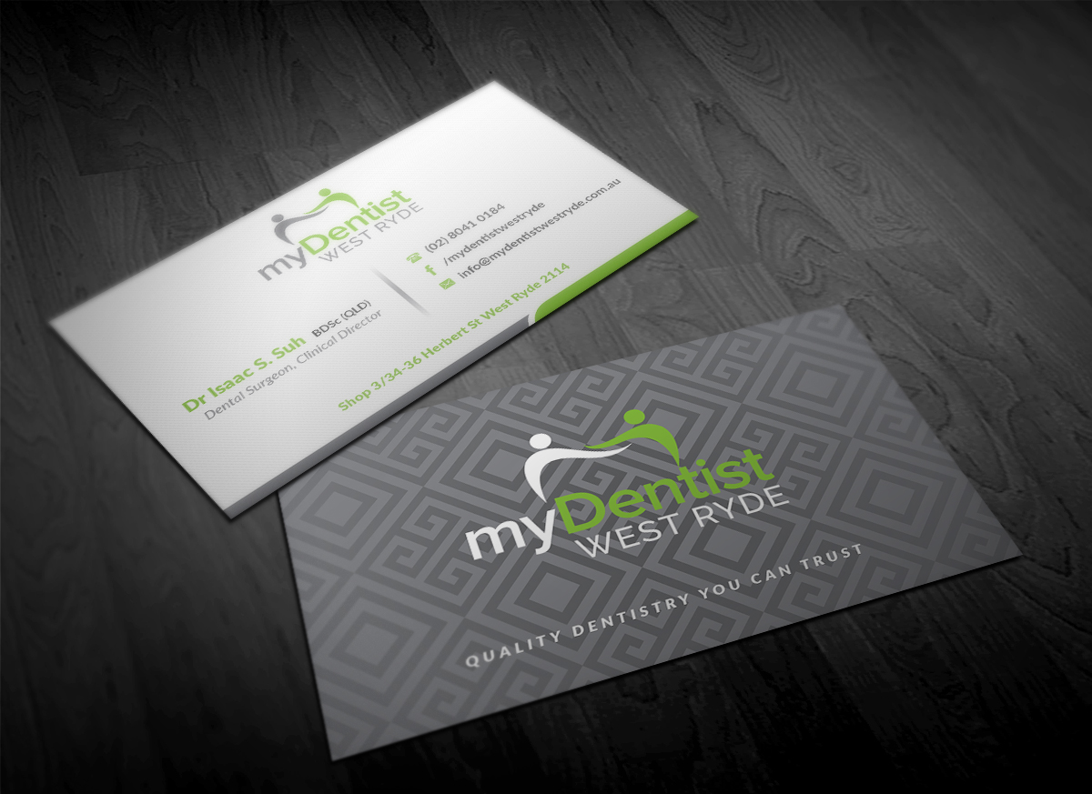 Business Card Design by Pointless Pixels India for myDentist West Ryde | Design #11477082