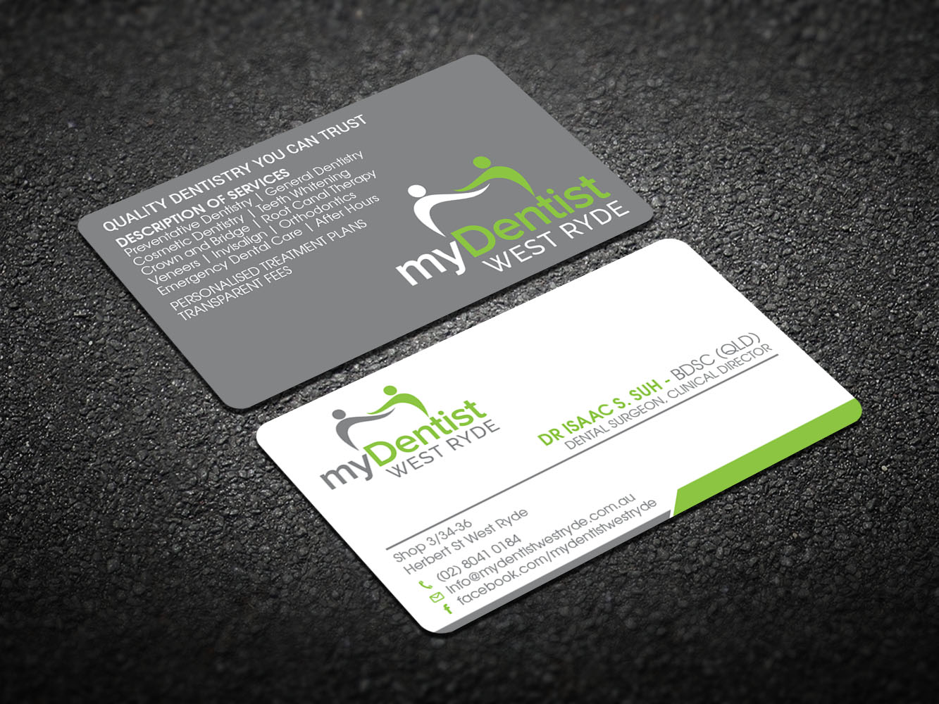 Business Card Design by Verified artistry for myDentist West Ryde | Design #11394667