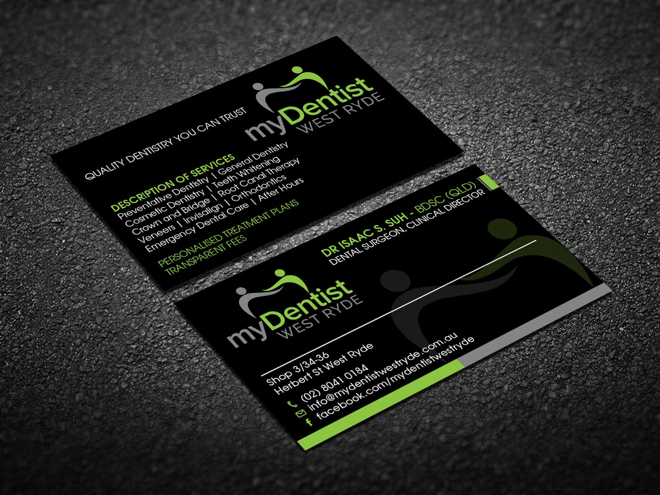 Business Card Design by Verified artistry (Design garden) for myDentist West Ryde | Design #11394681