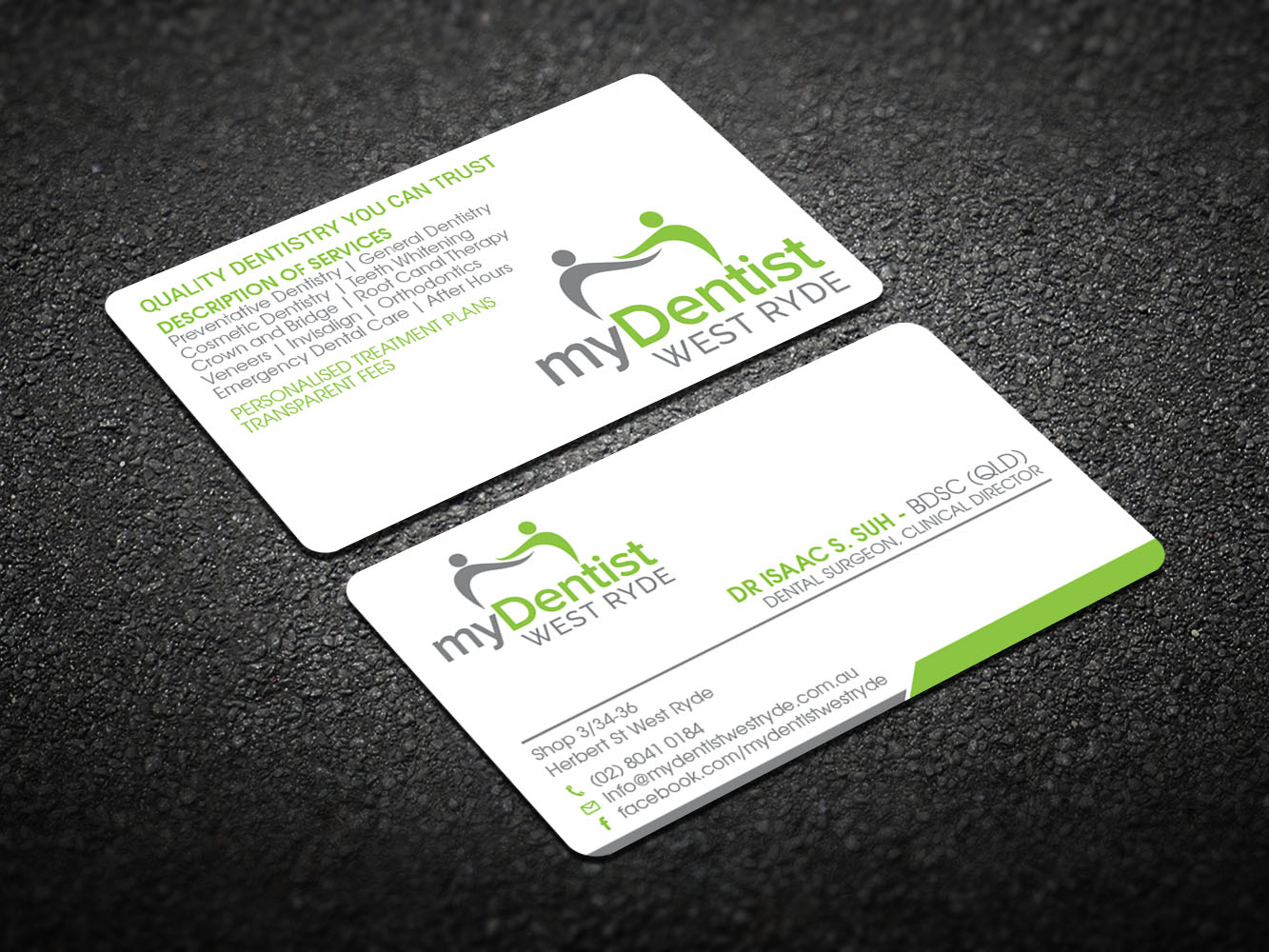 Business Card Design by Verified artistry (Design garden) for myDentist West Ryde | Design #11394682