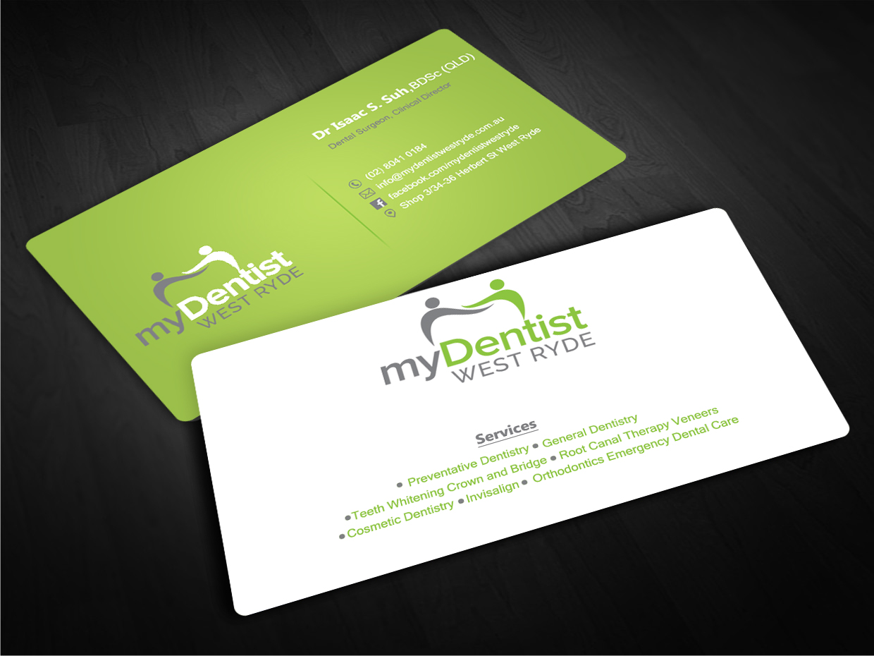 Visitenkarten-Design von EWS Webs für myDentist West Ryde | Design #11398811