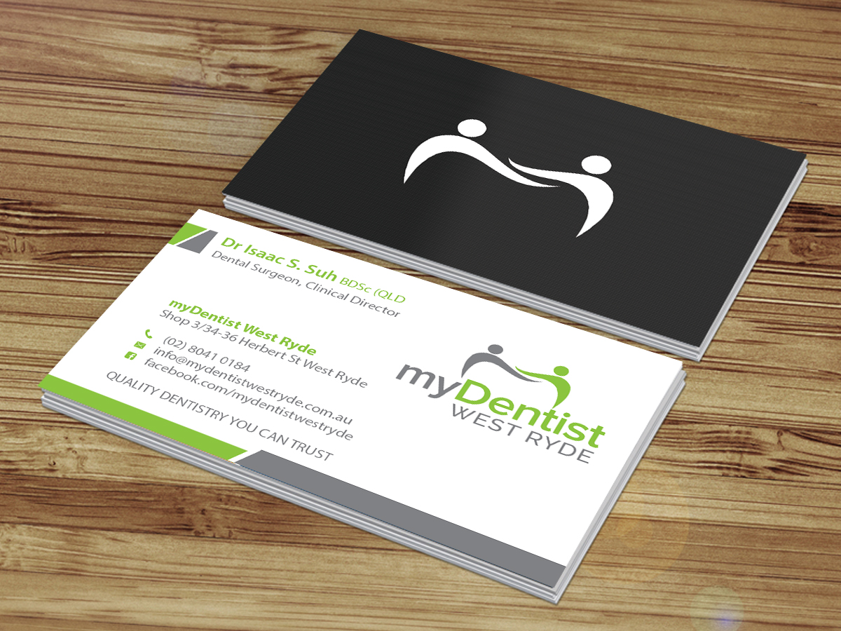 Business Card Design by Creations Box 2015 for myDentist West Ryde | Design #11396022
