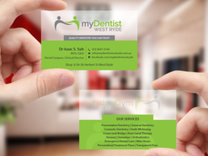 Business Card Design by Creations Box 2015 for myDentist West Ryde | Design: #11396025