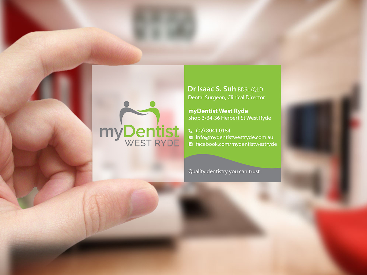 Business Card Design by Creations Box 2015 for myDentist West Ryde | Design #11396030