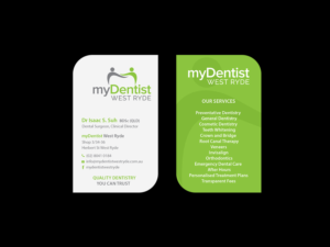 Business Card Design by Creations Box 2015 for myDentist West Ryde | Design: #11396037