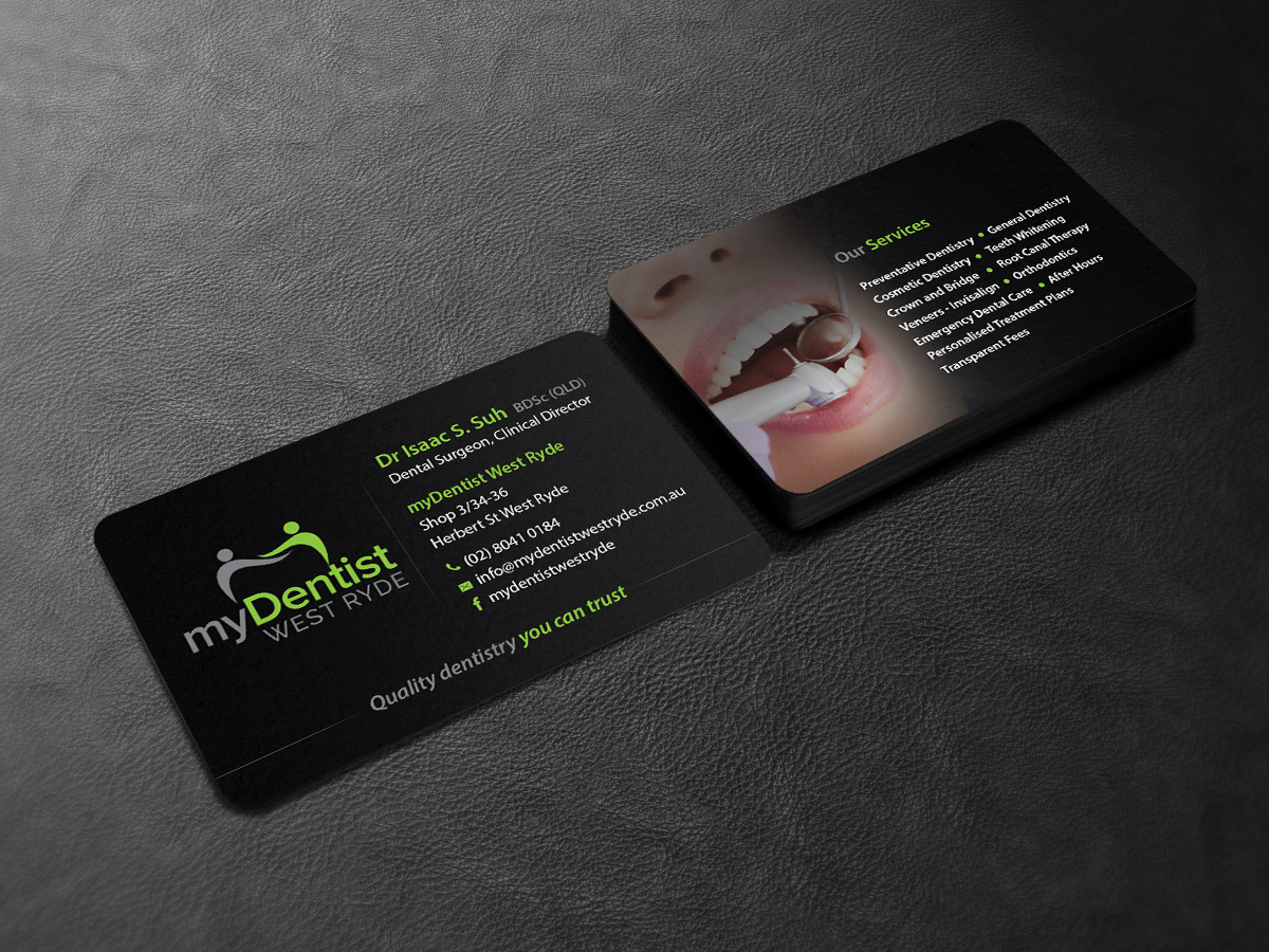 Visitenkarten-Design von Creations Box 2015 für myDentist West Ryde | Design #11396046