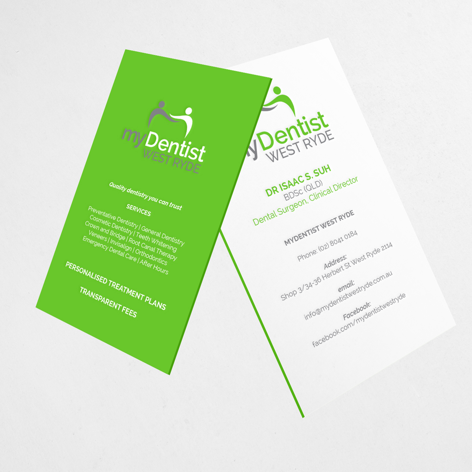 Business Card Design by Ni Oeuvre for myDentist West Ryde | Design #11392464