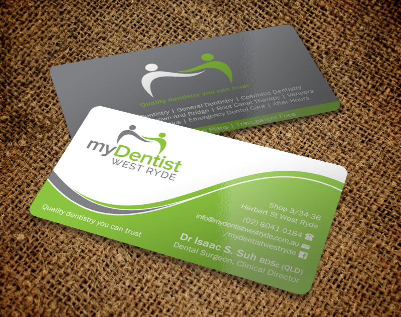 Visitenkarten-Design von Brand aid für myDentist West Ryde | Design #11399969