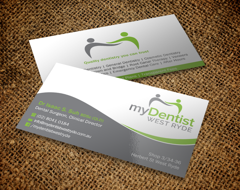 Business Card Design by Brand aid for myDentist West Ryde | Design #11399970