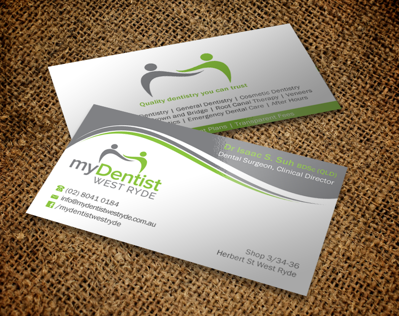 Business Card Design by Brand aid for myDentist West Ryde | Design #11399976