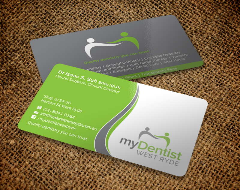 Business Card Design by Brand aid for myDentist West Ryde | Design #11399981