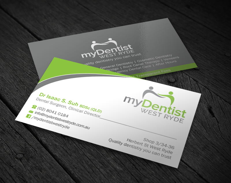 Business Card Design by Brand aid for myDentist West Ryde | Design #11399982