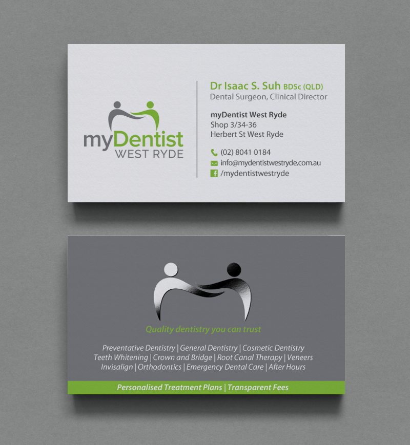 Business Card Design by chandrayaan.creative for myDentist West Ryde | Design #11390347