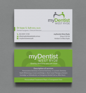 Business Card Design by chandrayaan.creative for myDentist West Ryde | Design #11390351