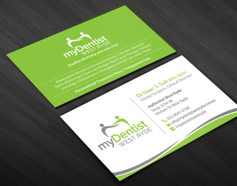 Business Card Design by chandrayaan.creative for myDentist West Ryde | Design #11390356