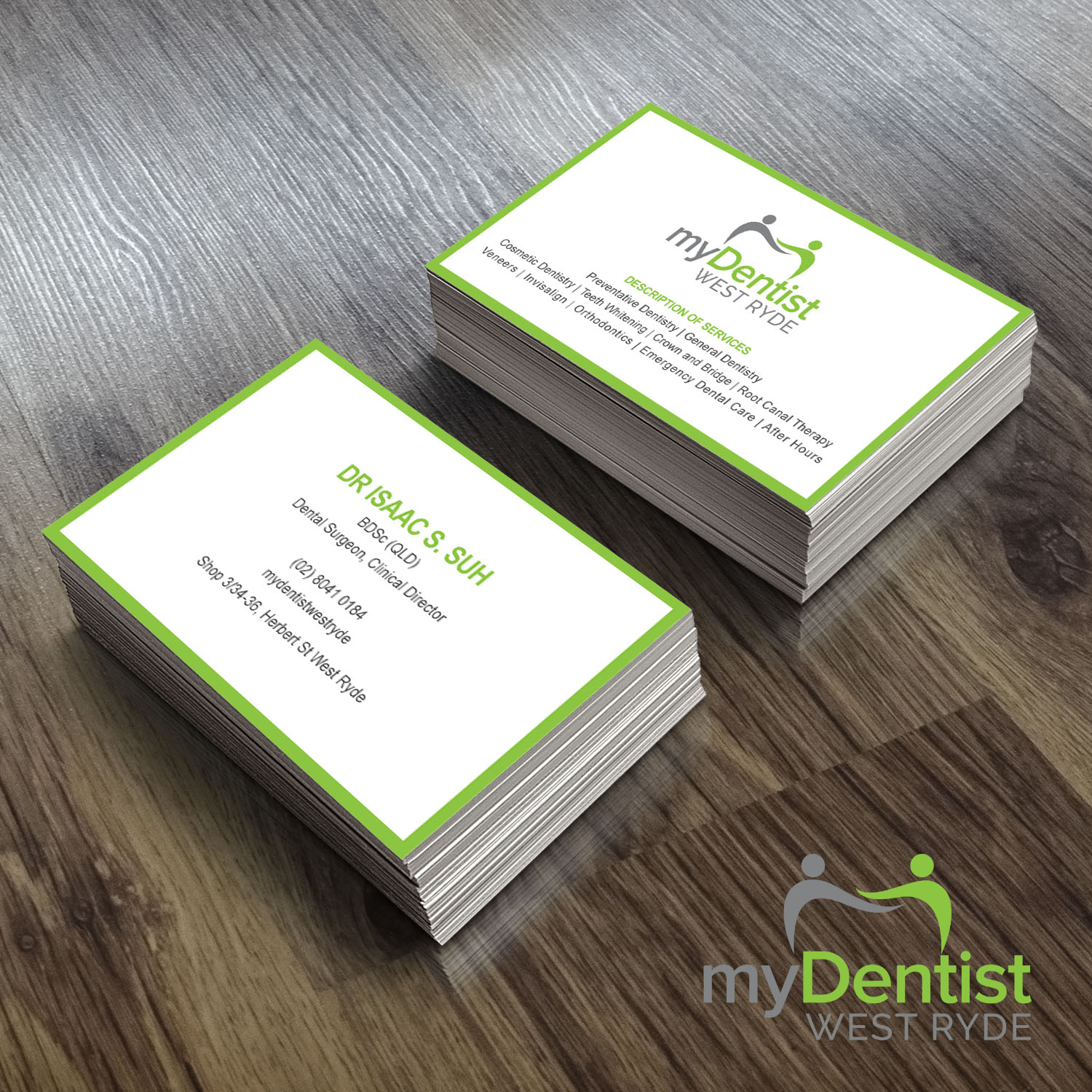 Business Card Design by Creative Jiniya for myDentist West Ryde | Design #11483616