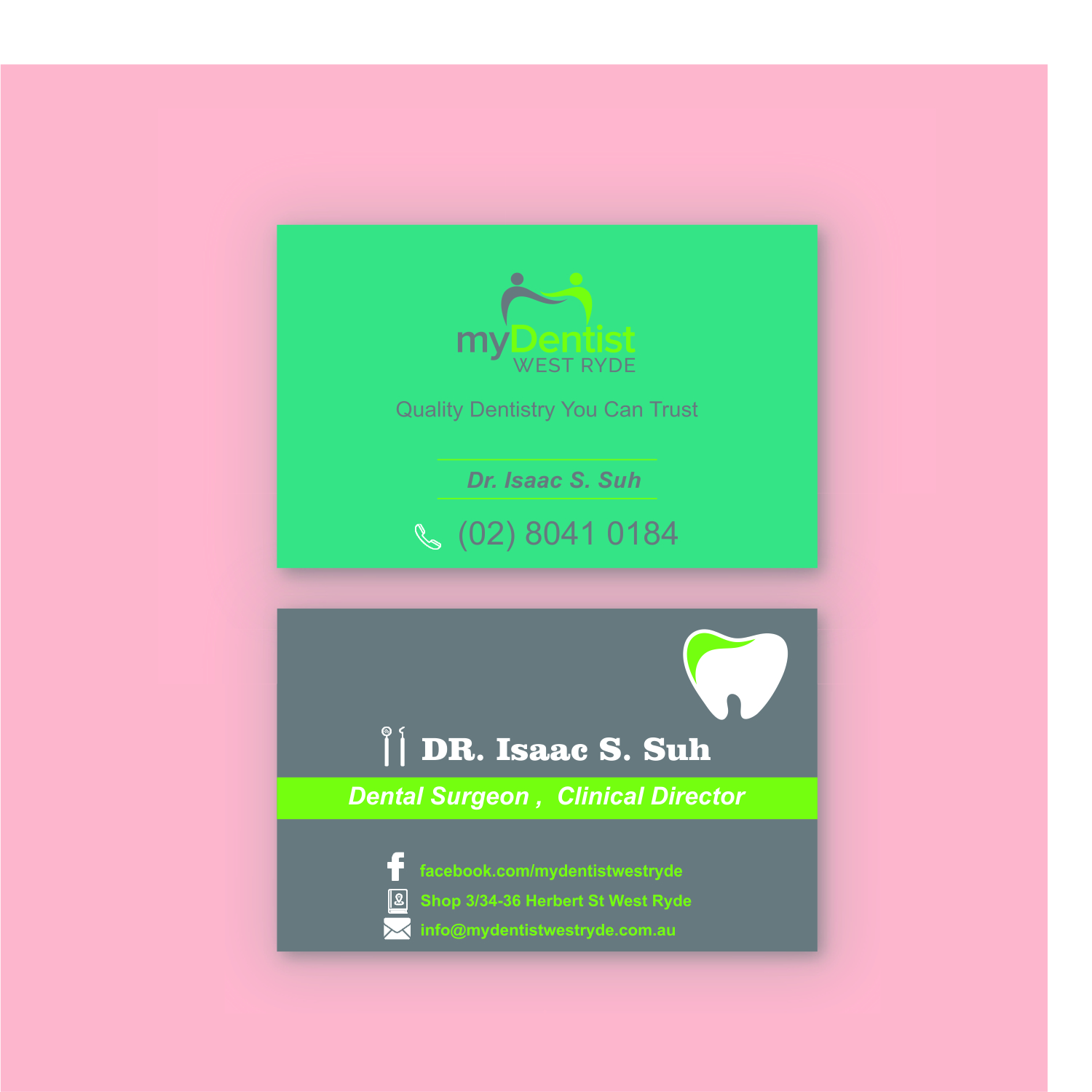 Business Card Design by gorkemapaydin for myDentist West Ryde | Design #11385835